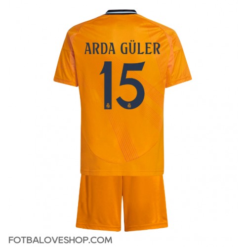 Real Madrid Arda Guler #15 Dětské Venkovní Dres 2024-25 Krátký Rukáv (+ trenýrky)