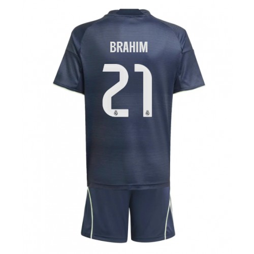 Real Madrid Brahim Diaz #21 Dětské Venkovní Dres 2025-26 Krátký Rukáv (+ trenýrky)