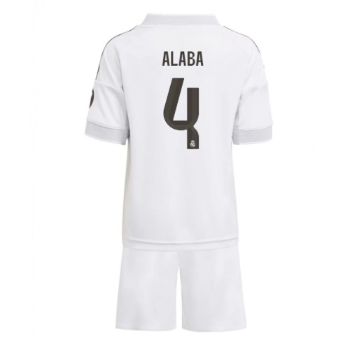 Real Madrid David Alaba #4 Dětské Domácí Dres 2025-26 Krátký Rukáv (+ trenýrky)