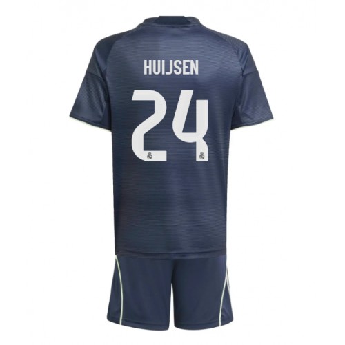 Real Madrid Dean Huijsen #24 Dětské Venkovní Dres 2025-26 Krátký Rukáv (+ trenýrky)