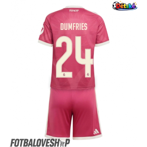 Real Madrid Denzel Dumfries #24 Dětské Alternativní Dres 2026-27 Krátký Rukáv (+ trenýrky)