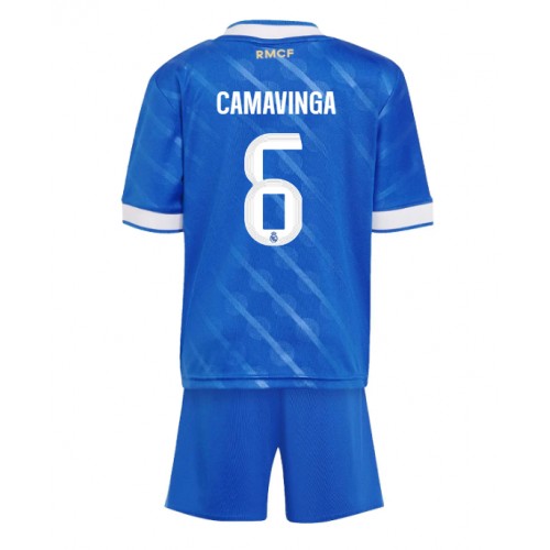 Real Madrid Eduardo Camavinga #6 Dětské Alternativní Dres 2025-26 Krátký Rukáv (+ trenýrky)