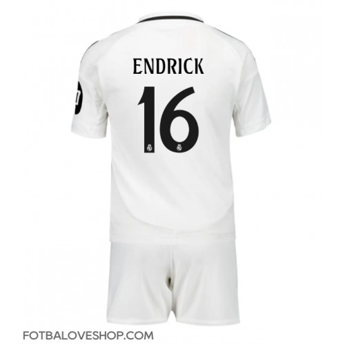 Real Madrid Endrick #16 Dětské Domácí Dres 2024-25 Krátký Rukáv (+ trenýrky)