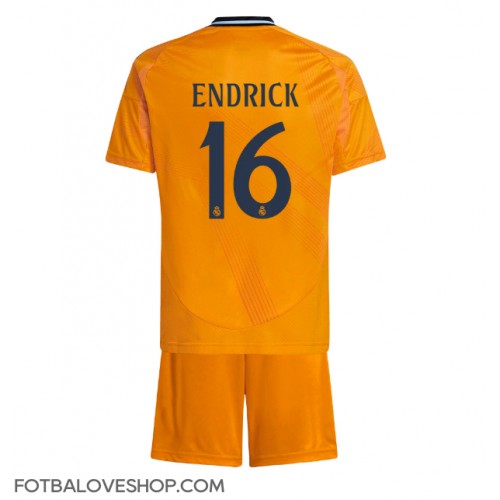 Real Madrid Endrick #16 Dětské Venkovní Dres 2024-25 Krátký Rukáv (+ trenýrky)