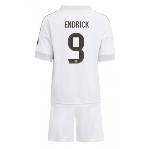 Real Madrid Endrick #9 Dětské Domácí Dres 2025-26 Krátký Rukáv (+ trenýrky)