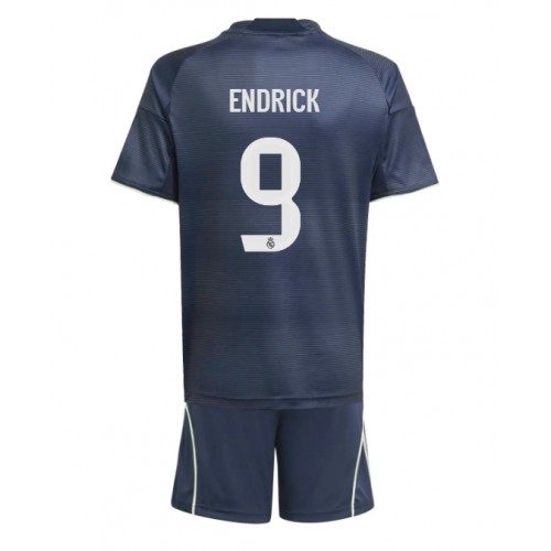 Real Madrid Endrick #9 Dětské Venkovní Dres 2025-26 Krátký Rukáv (+ trenýrky)