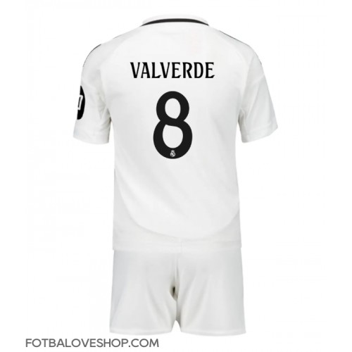 Real Madrid Federico Valverde #8 Dětské Domácí Dres 2024-25 Krátký Rukáv (+ trenýrky)