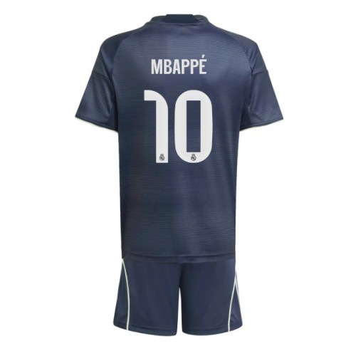 Real Madrid Kylian Mbappe #10 Dětské Venkovní Dres 2025-26 Krátký Rukáv (+ trenýrky)