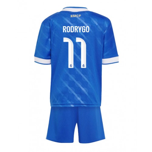 Real Madrid Rodrygo Goes #11 Dětské Alternativní Dres 2025-26 Krátký Rukáv (+ trenýrky)