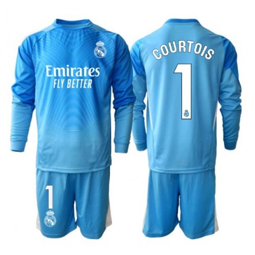 Real Madrid Thibaut Courtois #1 Brankářské Dětské Domácí Dres 2025-26 Dlouhý Rukáv (+ trenýrky)