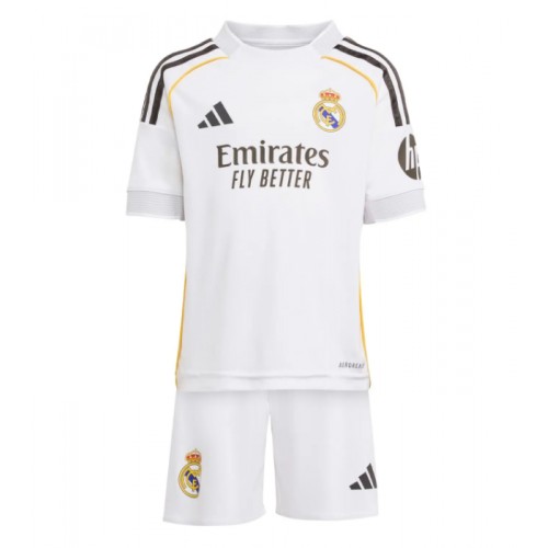 Real Madrid Vinicius Junior #7 Dětské Domácí Dres 2025-26 Krátký Rukáv (+ trenýrky)