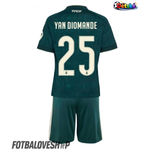 Real Madrid Yan Diomande #25 Dětské Venkovní Dres 2026-27 Krátký Rukáv (+ trenýrky)