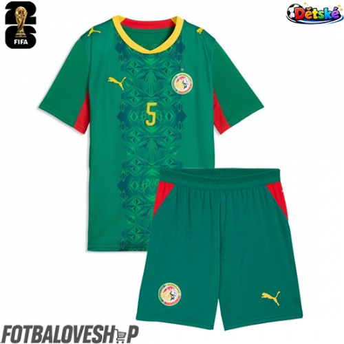 Senegal Idrissa Gueye #5 Dětské Venkovní Dres MS 2026 Krátký Rukáv (+ trenýrky)