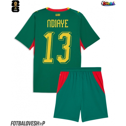 Senegal Iliman Ndiaye #13 Dětské Venkovní Dres MS 2026 Krátký Rukáv (+ trenýrky)