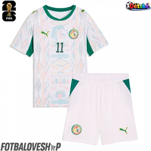 Senegal Nicolas Jackson #11 Dětské Domácí Dres MS 2026 Krátký Rukáv (+ trenýrky)