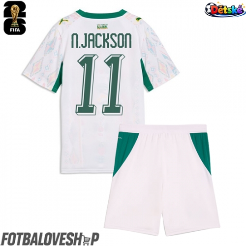 Senegal Nicolas Jackson #11 Dětské Domácí Dres MS 2026 Krátký Rukáv (+ trenýrky)