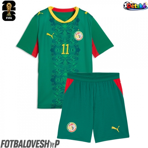 Senegal Nicolas Jackson #11 Dětské Venkovní Dres MS 2026 Krátký Rukáv (+ trenýrky)