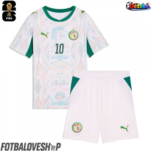 Senegal Sadio Mane #10 Dětské Domácí Dres MS 2026 Krátký Rukáv (+ trenýrky)