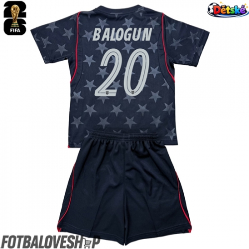 Spojené státy Folarin Balogun #20 Dětské Venkovní Dres MS 2026 Krátký Rukáv (+ trenýrky)
