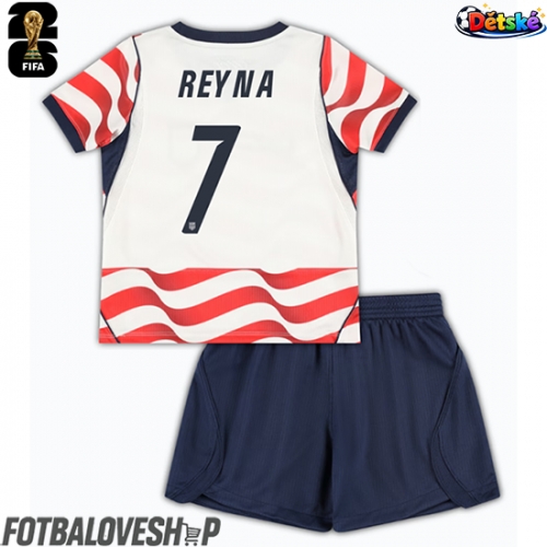 Spojené státy Giovanni Reyna #7 Dětské Domácí Dres MS 2026 Krátký Rukáv (+ trenýrky)