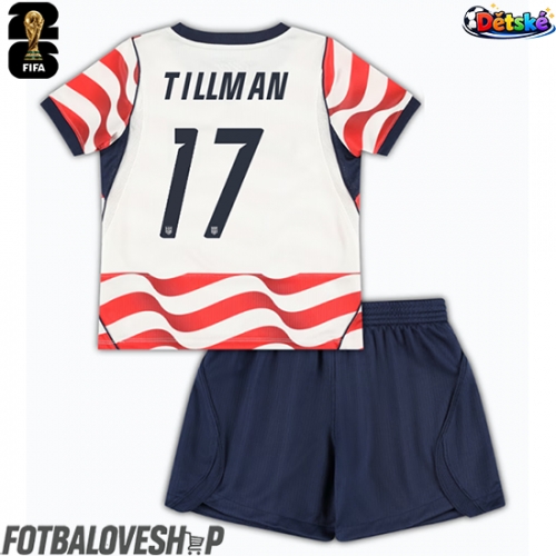 Spojené státy Malik Tillman #17 Dětské Domácí Dres MS 2026 Krátký Rukáv (+ trenýrky)