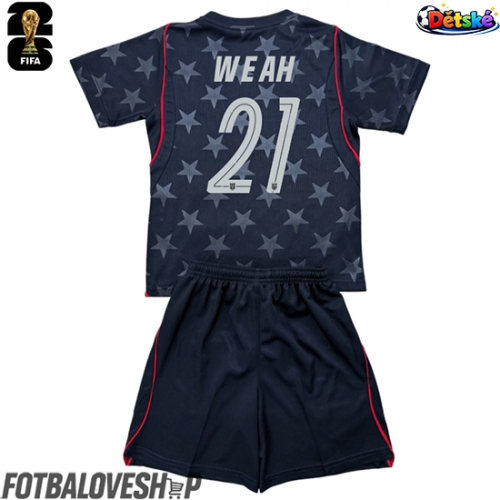 Spojené státy Timothy Weah #21 Dětské Venkovní Dres MS 2026 Krátký Rukáv (+ trenýrky)