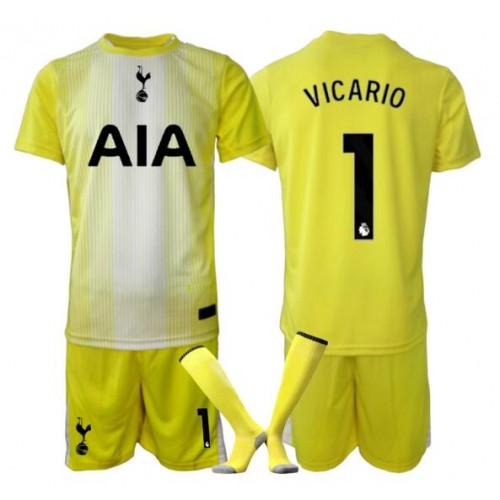 Tottenham Hotspur Guglielmo Vicario #1 Brankářské Dětské Alternativní Dres 2025-26 Krátký Rukáv (+ trenýrky)