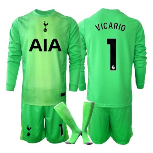 Tottenham Hotspur Guglielmo Vicario #1 Brankářské Dětské Domácí Dres 2025-26 Dlouhý Rukáv (+ trenýrky)