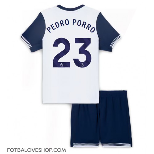 Tottenham Hotspur Pedro Porro #23 Dětské Domácí Dres 2024-25 Krátký Rukáv (+ trenýrky)