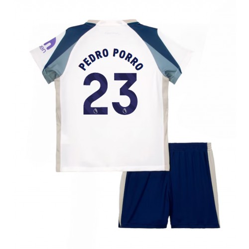 Tottenham Hotspur Pedro Porro #23 Dětské Domácí Dres 2025-26 Krátký Rukáv (+ trenýrky)