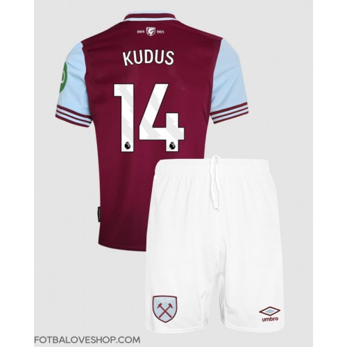West Ham United Mohammed Kudus #14 Dětské Domácí Dres 2024-25 Krátký Rukáv (+ trenýrky)