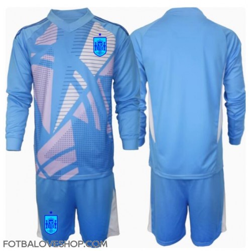 Španělsko Brankářské Dětské Domácí Dres ME 2024 Dlouhý Rukáv (+ trenýrky)