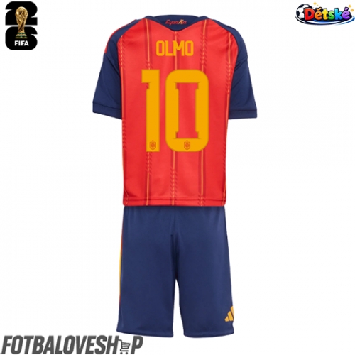 Španělsko Dani Olmo #10 Dětské Domácí Dres MS 2026 Krátký Rukáv (+ trenýrky)