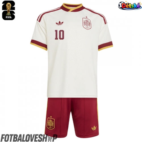 Španělsko Dani Olmo #10 Dětské Venkovní Dres MS 2026 Krátký Rukáv (+ trenýrky)