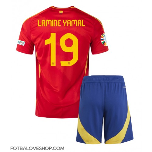 Španělsko Lamine Yamal #19 Dětské Domácí Dres ME 2024 Krátký Rukáv (+ trenýrky)