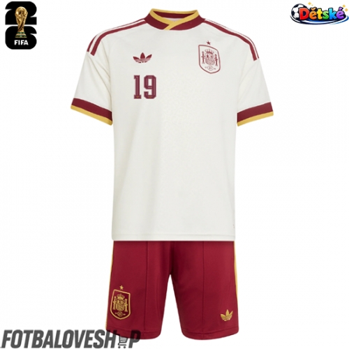 Španělsko Lamine Yamal #19 Dětské Venkovní Dres MS 2026 Krátký Rukáv (+ trenýrky)
