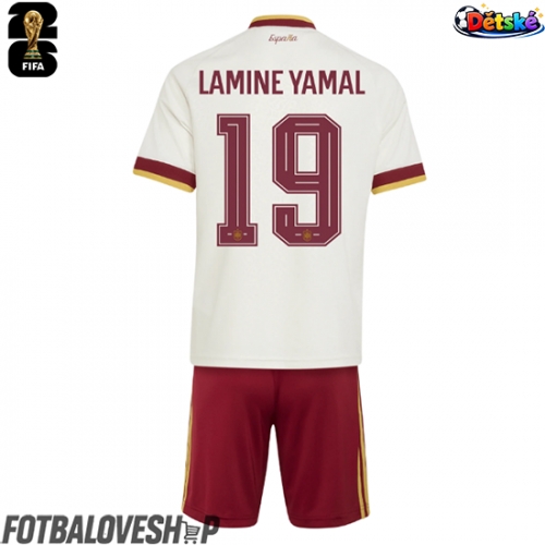 Španělsko Lamine Yamal #19 Dětské Venkovní Dres MS 2026 Krátký Rukáv (+ trenýrky)