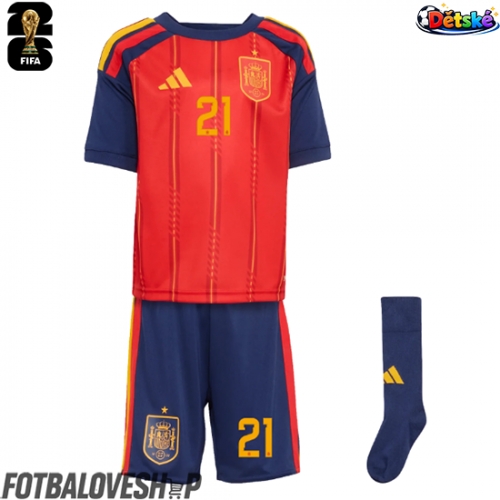 Španělsko Mikel Oyarzabal #21 Dětské Domácí Dres MS 2026 Krátký Rukáv (+ trenýrky)