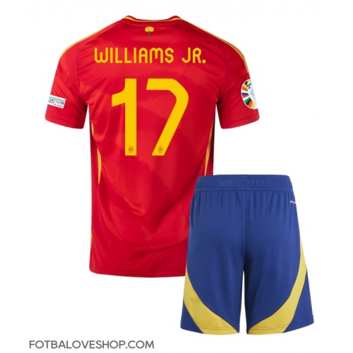 Španělsko Nico Williams #17 Dětské Domácí Dres ME 2024 Krátký Rukáv (+ trenýrky)