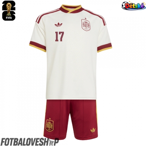 Španělsko Nico Williams #17 Dětské Venkovní Dres MS 2026 Krátký Rukáv (+ trenýrky)