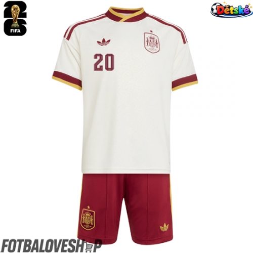 Španělsko Pedri Gonzalez #20 Dětské Venkovní Dres MS 2026 Krátký Rukáv (+ trenýrky)