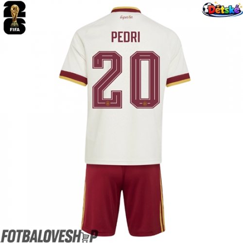 Španělsko Pedri Gonzalez #20 Dětské Venkovní Dres MS 2026 Krátký Rukáv (+ trenýrky)