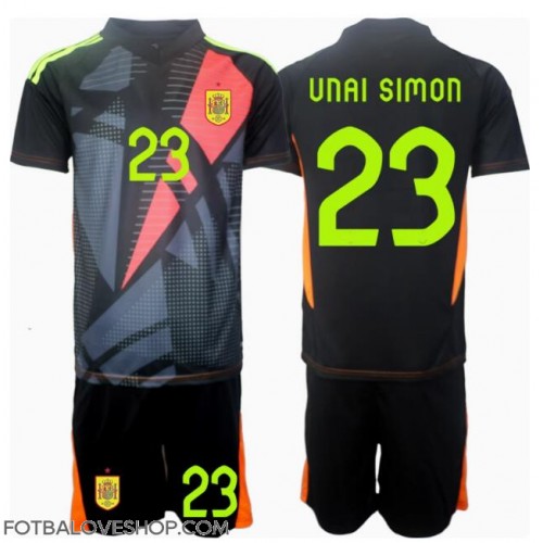 Španělsko Unai Simon #23 Brankářské Dětské Venkovní Dres ME 2024 Krátký Rukáv (+ trenýrky)