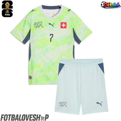 Švýcarsko Breel Embolo #7 Dětské Venkovní Dres MS 2026 Krátký Rukáv (+ trenýrky)