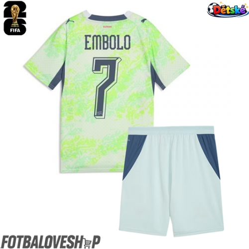 Švýcarsko Breel Embolo #7 Dětské Venkovní Dres MS 2026 Krátký Rukáv (+ trenýrky)