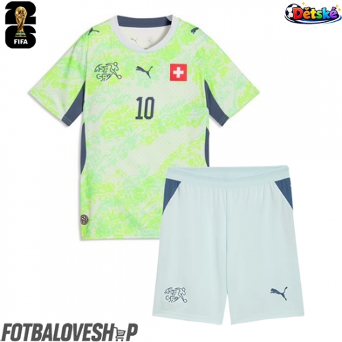 Švýcarsko Granit Xhaka #10 Dětské Venkovní Dres MS 2026 Krátký Rukáv (+ trenýrky)