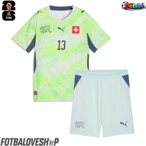 Švýcarsko Ricardo Rodriguez #13 Dětské Venkovní Dres MS 2026 Krátký Rukáv (+ trenýrky)