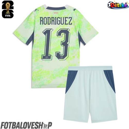 Švýcarsko Ricardo Rodriguez #13 Dětské Venkovní Dres MS 2026 Krátký Rukáv (+ trenýrky)