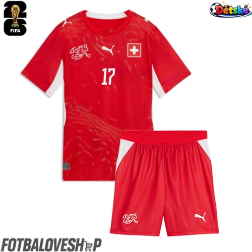 Švýcarsko Ruben Vargas #17 Dětské Domácí Dres MS 2026 Krátký Rukáv (+ trenýrky)