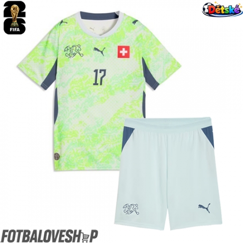 Švýcarsko Ruben Vargas #17 Dětské Venkovní Dres MS 2026 Krátký Rukáv (+ trenýrky)